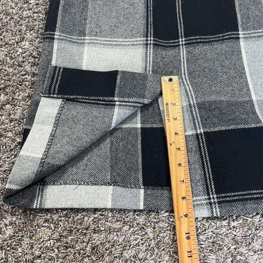 Vtg Pencil Skirt Size 8 Black Gray Plaid Check Midi Office Academia Preppy 90s - Picture 13 of 14